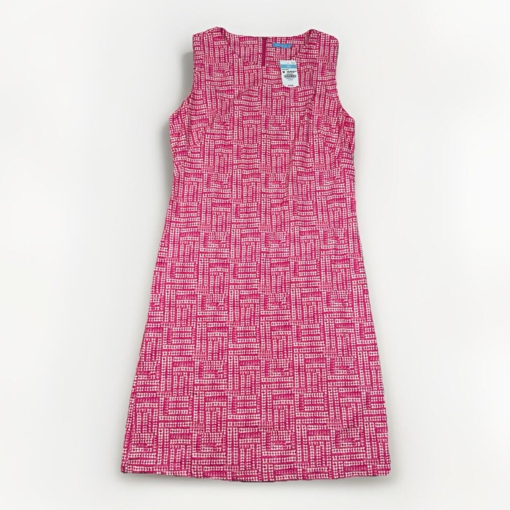 J. McLaughlin NWT Sleeveless Dress Sophia Catalina Cloth Pink Geometric Size M